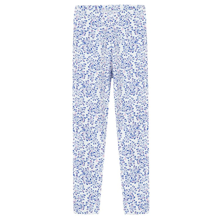 Blue floral leggings