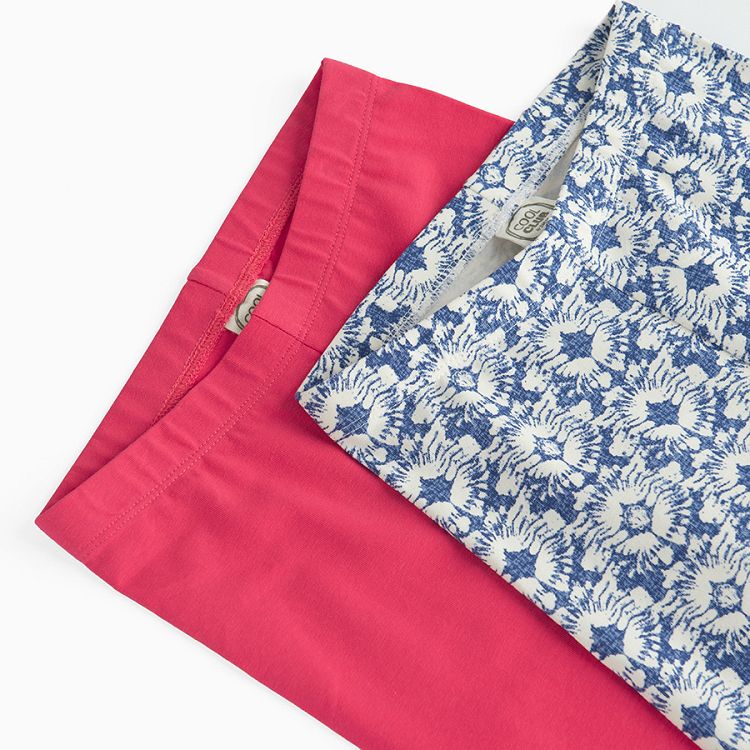 Blue and pink leggings- 2 pack