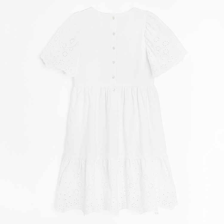 White short sleeve party dress