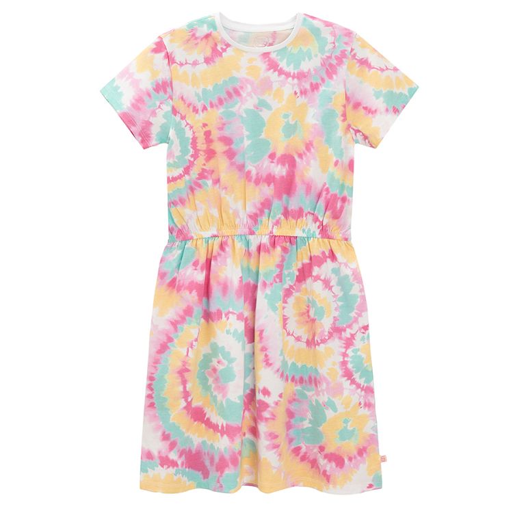 Tie dye short sleeve dress