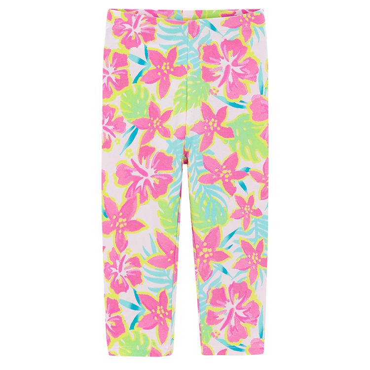 Pink and floral leggings- 2 pack