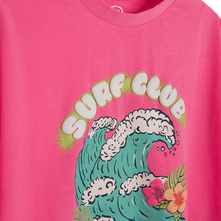 Pink T-shirt with Surf Club print