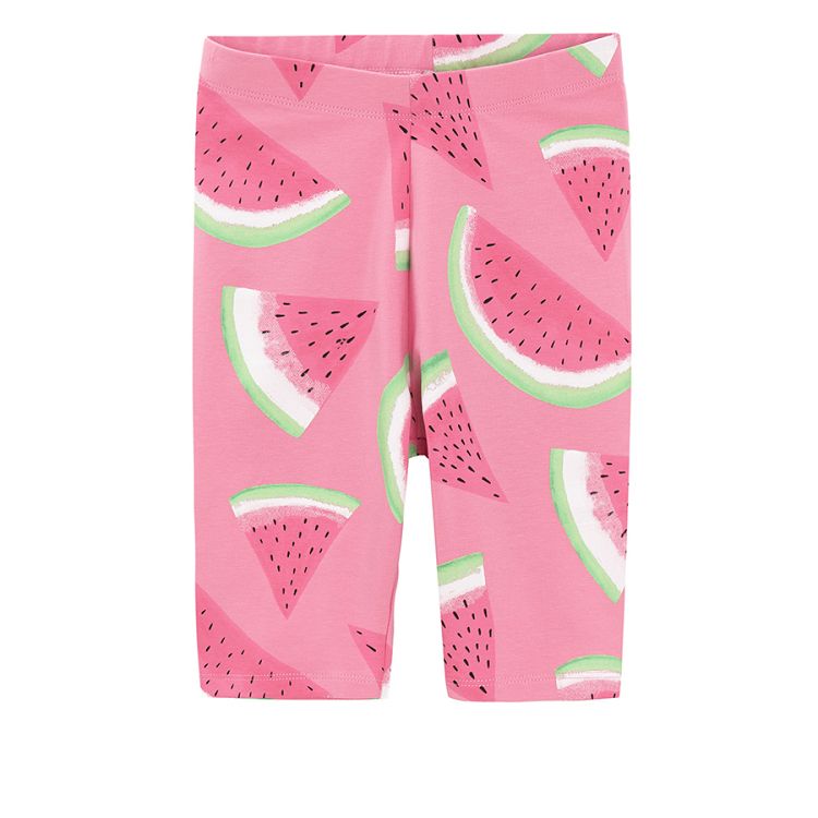 Lime, purple and pink with watermelons print leggings- 3 pack