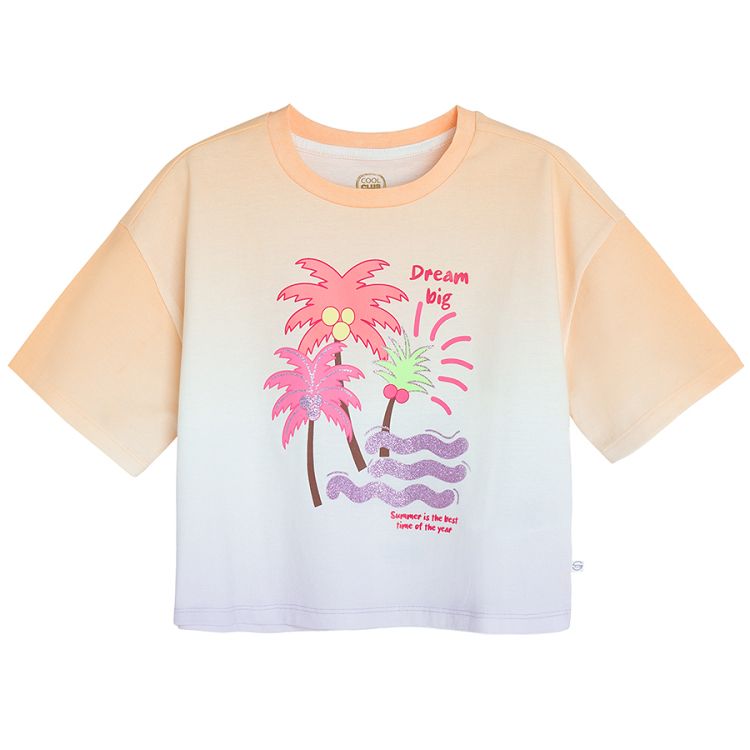 T-shirt with palm trees and Dream Big print