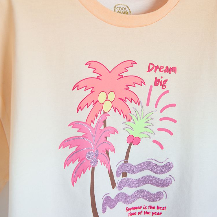 T-shirt with palm trees and Dream Big print