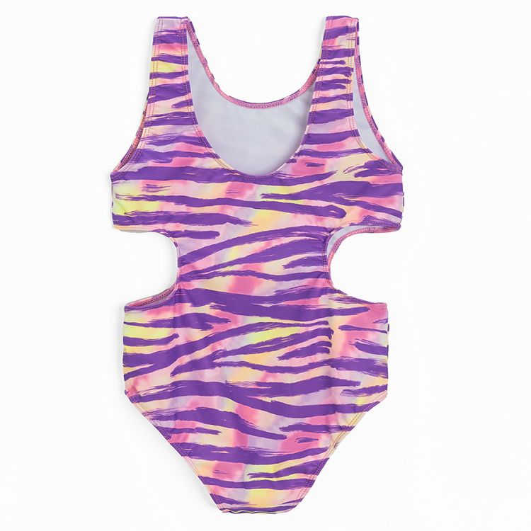 Purple and tie dye swim suit