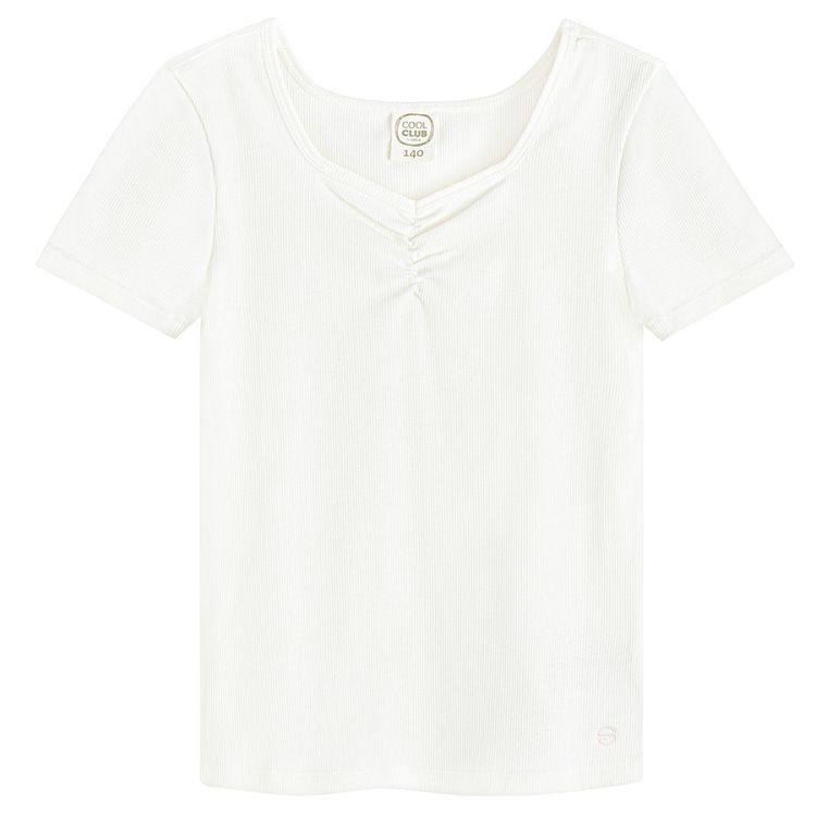 White T-shirt with V neck