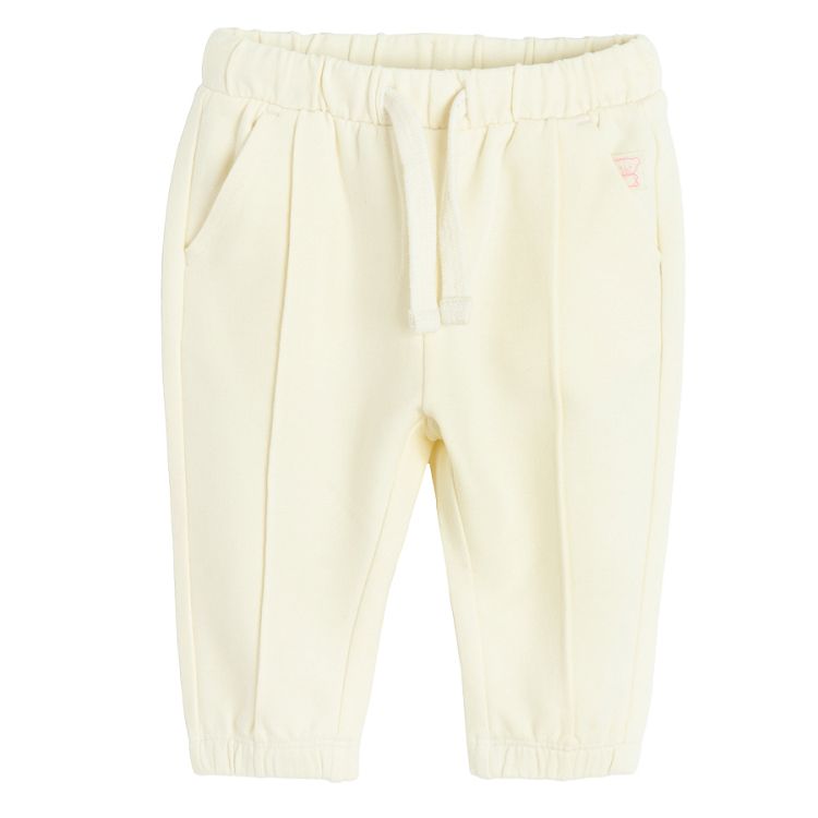 Pink and cream sweatpants with cord- 2 pack