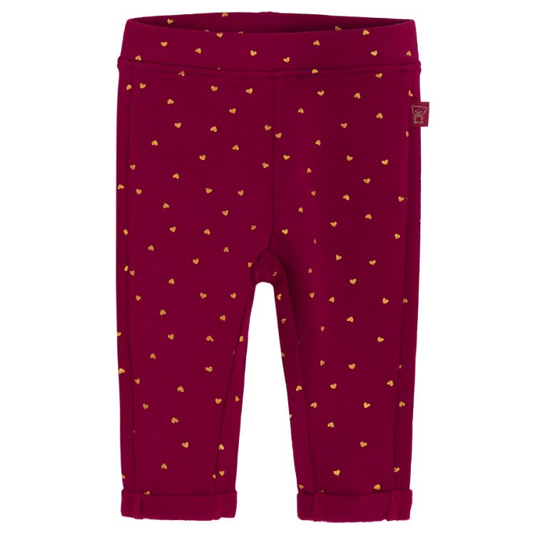 Burgundy polka dot jeggings