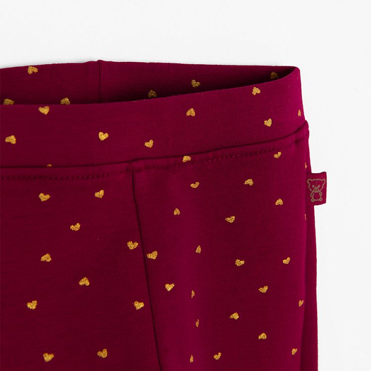 Burgundy polka dot jeggings