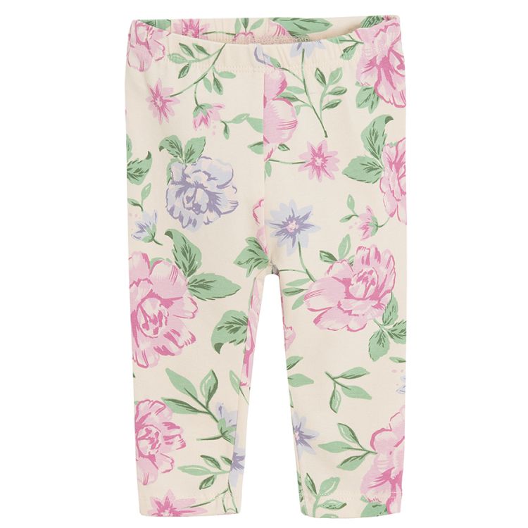 Floral, pink and purple leggings- 3 pack