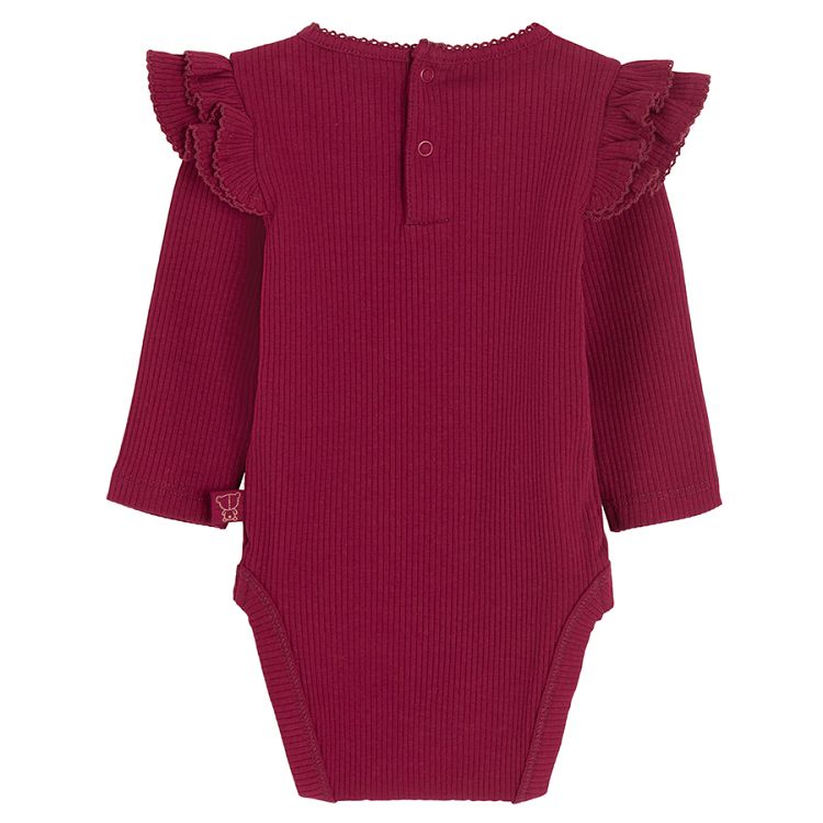 Burgundy long sleeve bodysuit