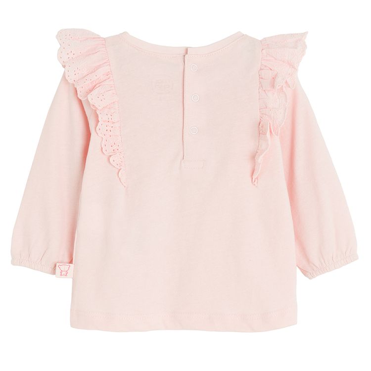 Pink blouse with ruffles