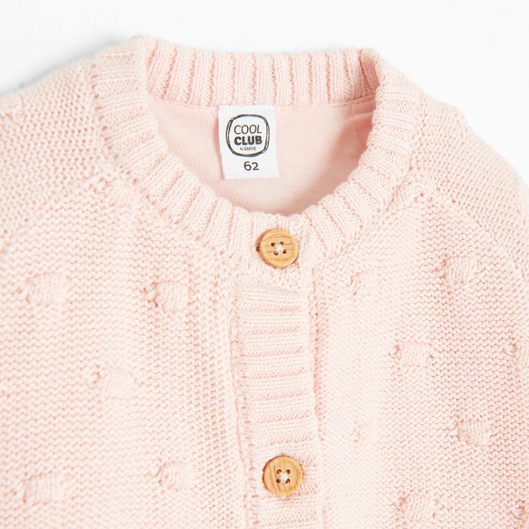 Pink cardigan with buttons