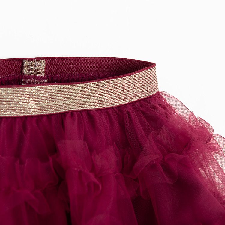 Burgundy tulle skirt