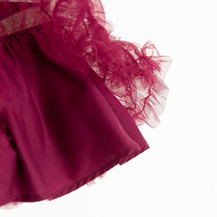 Burgundy tulle skirt