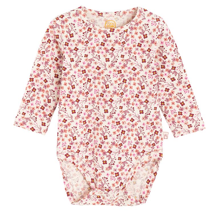 Floral and yellow with flowers around the neckline bodysuits- 2 pack