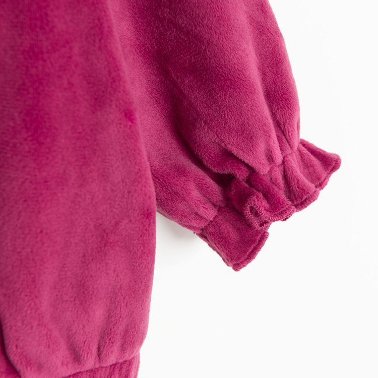 Burgundy hooded zip through sweatshirt