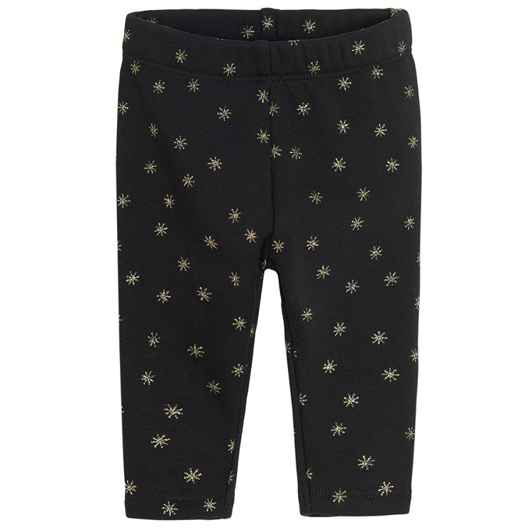 Black jeggings with gold stars