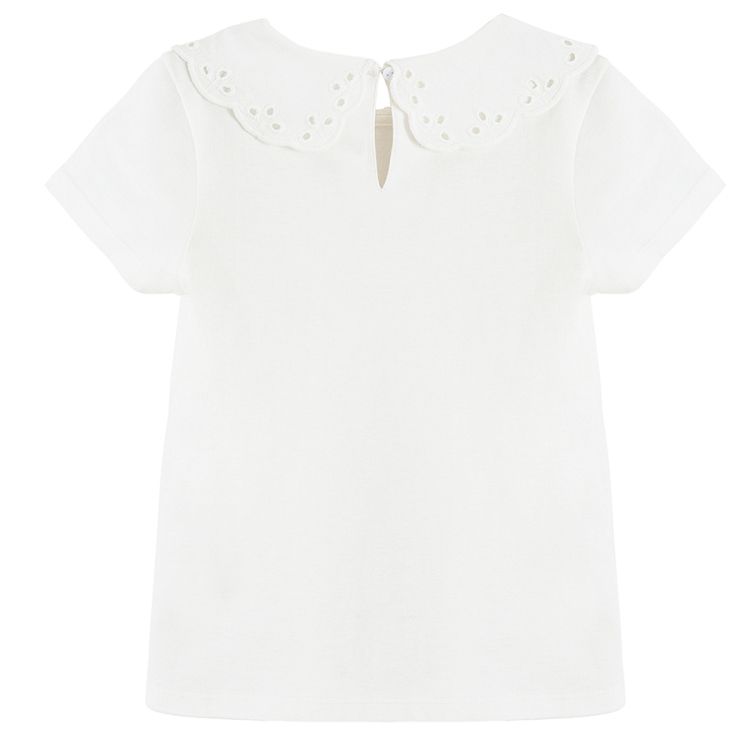 White T-shirt with round collar