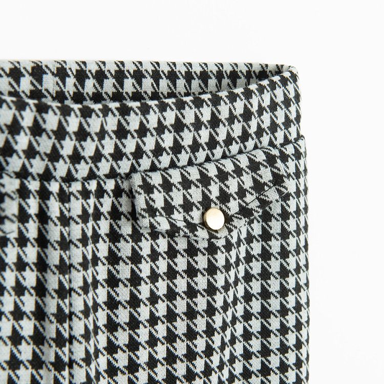 Black and white checked wide leg leggings