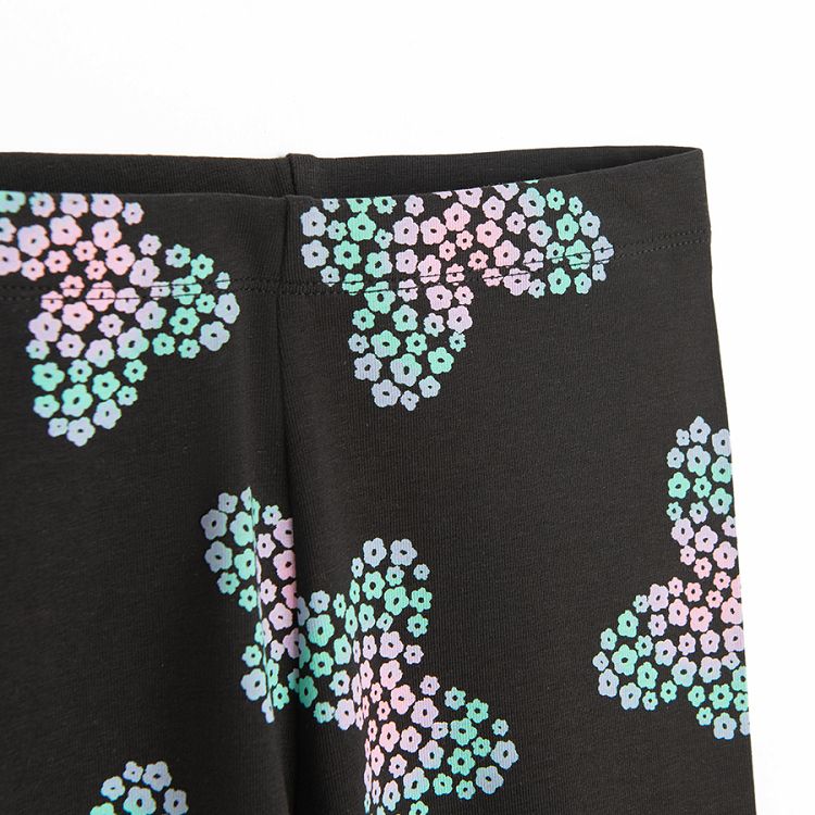 Dark grey leeggings with butterflies print