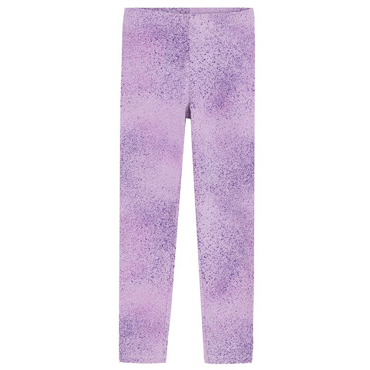 Grey and pink with butteflies and purple print leggings - 3 pack