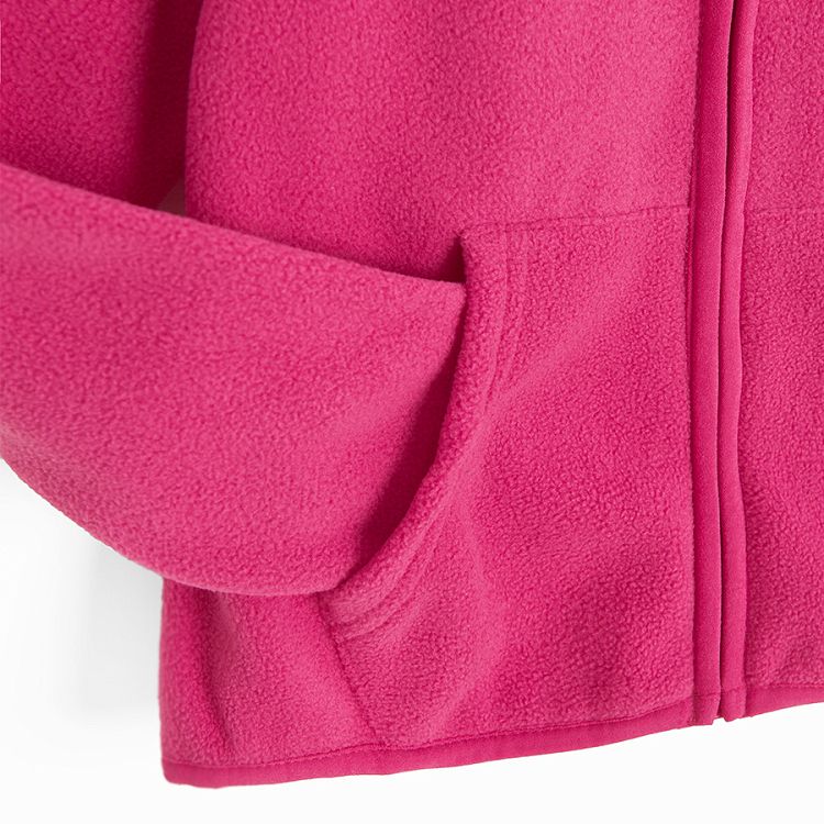 Fucshia zip through fleece sweatshirt