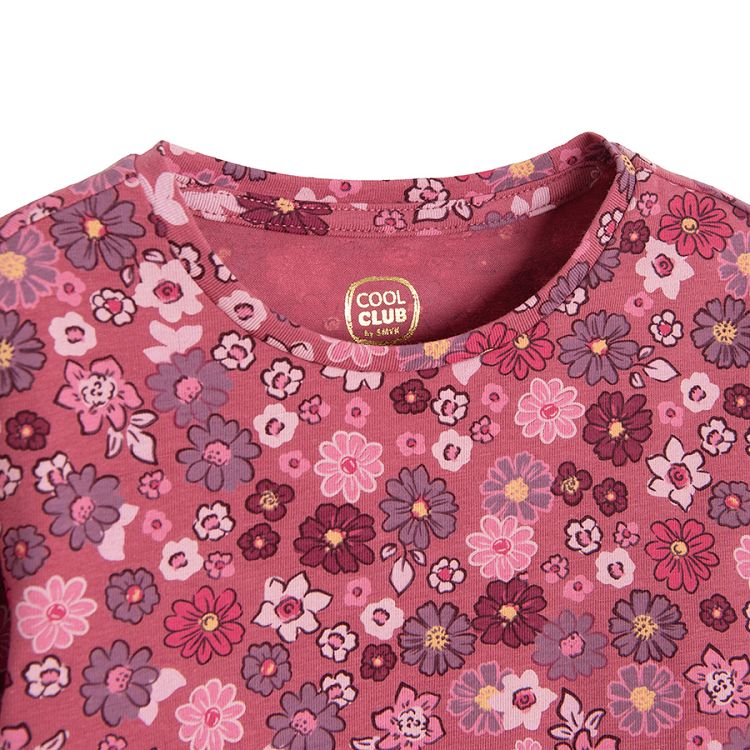 Burgundy floral blouse