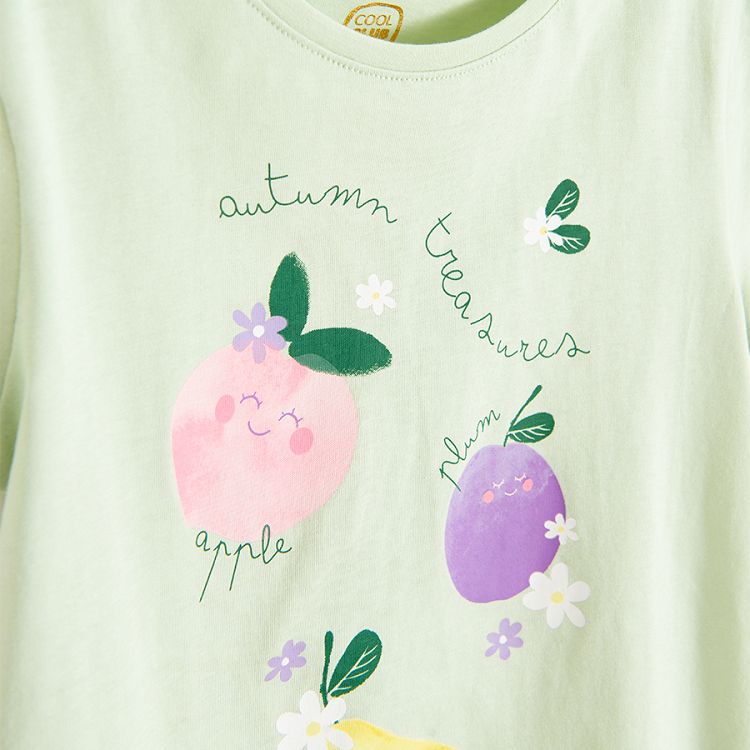 Green T-shirt with fruit print