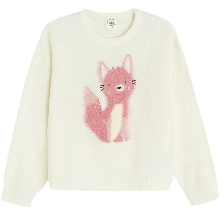 Light grey blouse with baby fox print