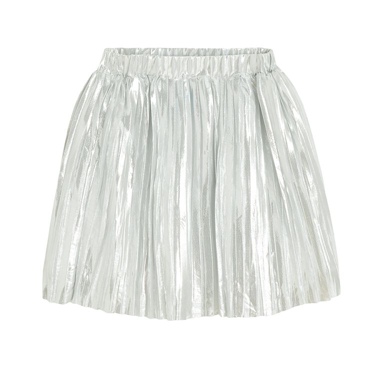 Silver pleated skirt