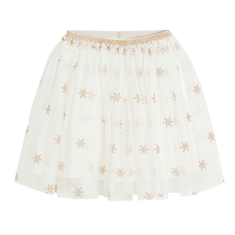 White long sleeve blouse with gold stars with fairy's wings on the back and skirt with stars set