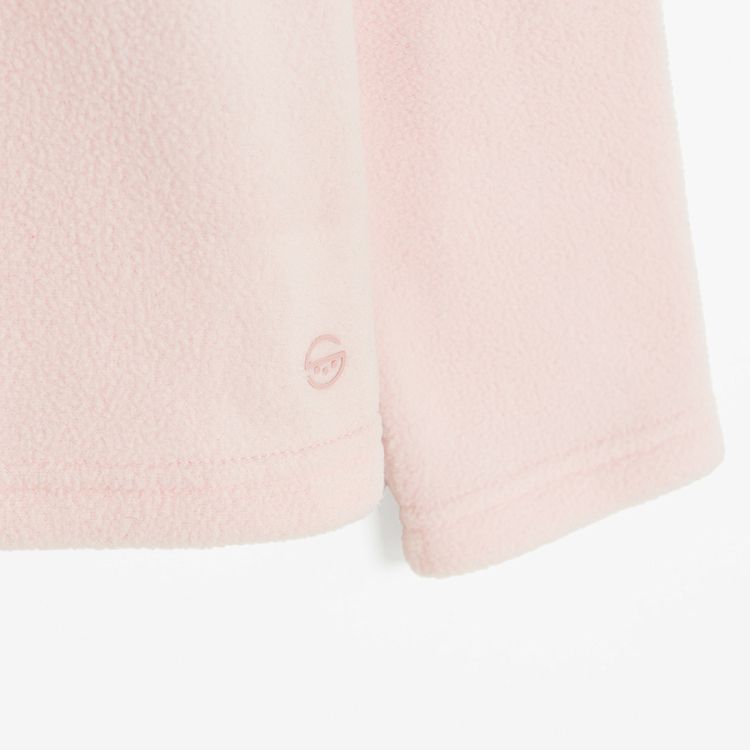 Pink sweatshirt with small zippers