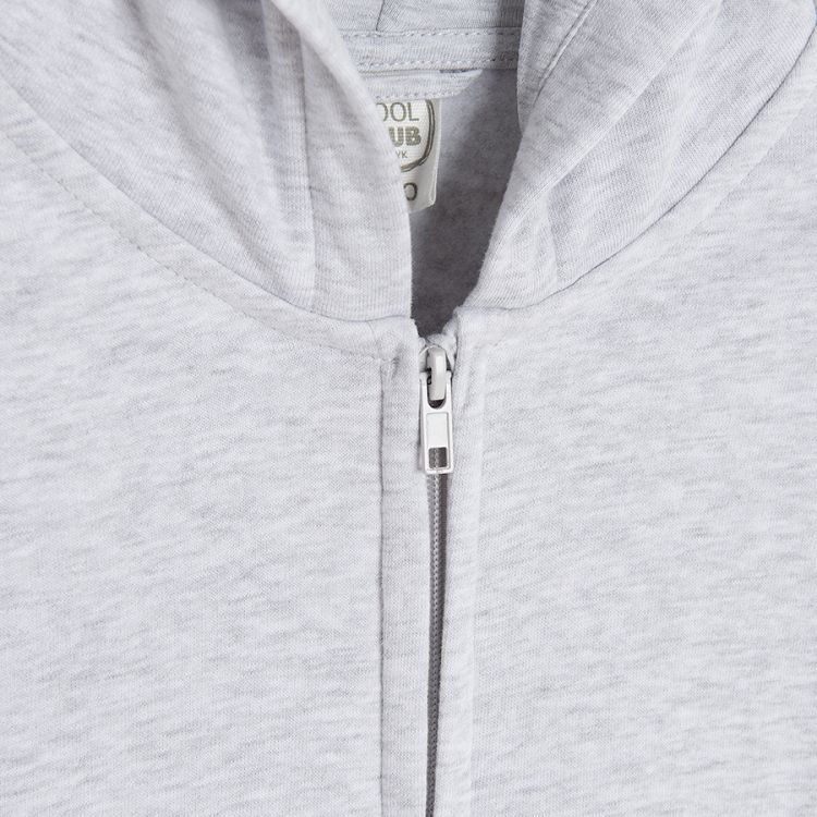 Light grey zip through hooded sweatshirt