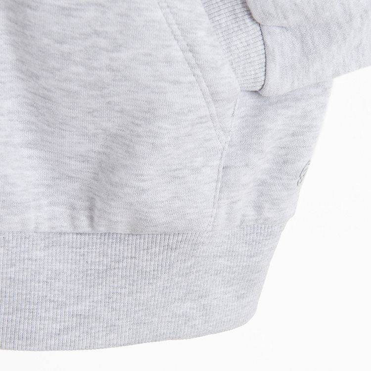 Light grey zip through hooded sweatshirt