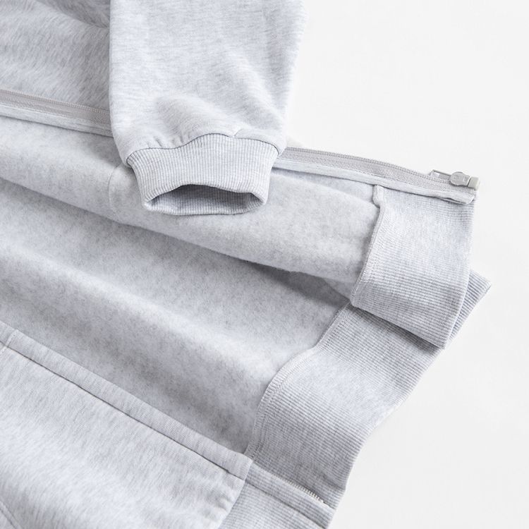 Light grey zip through hooded sweatshirt