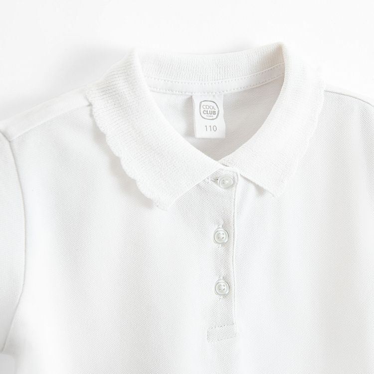 White short sleeve polo blouse