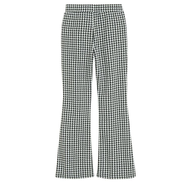 Black and white checked wide leg leggings