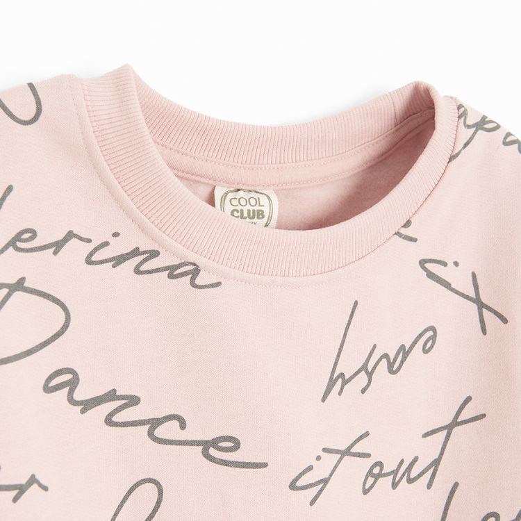 Pink sweatshirt with Ballet School print