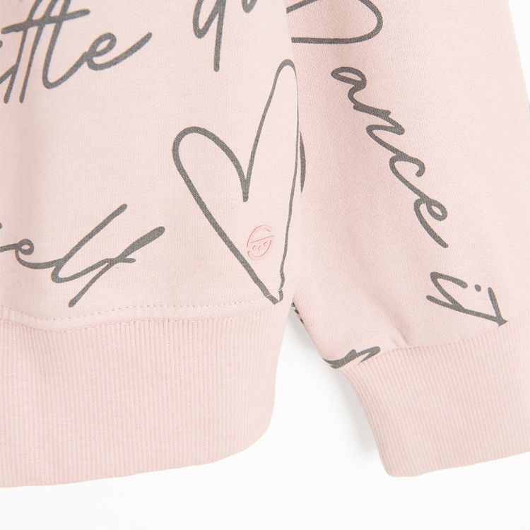 Pink sweatshirt with Ballet School print