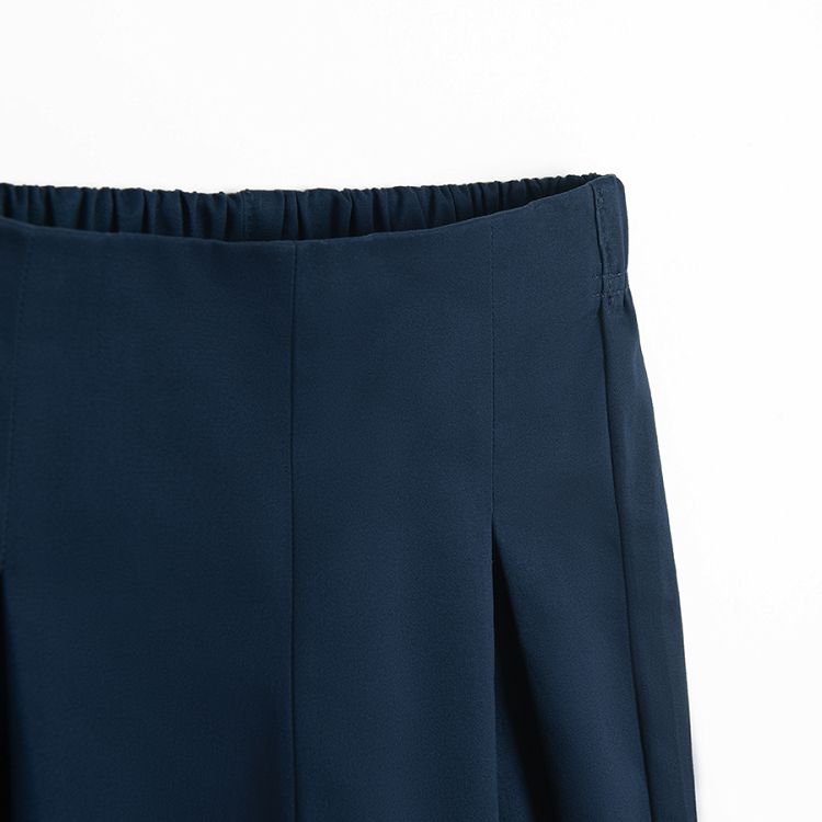 Blue pleated wide leg pants