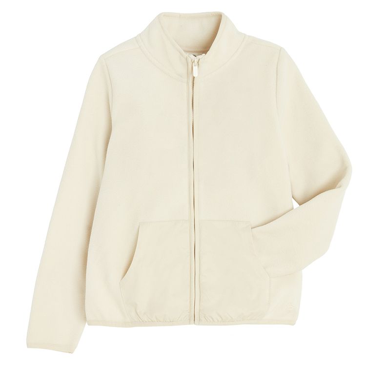 Ecru zip through sweatshirt