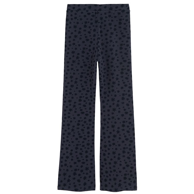 Blue polka dot wide leg jeggings