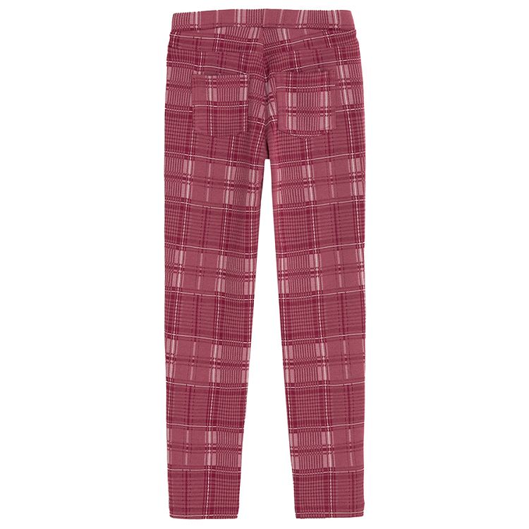 Red checked jeggings