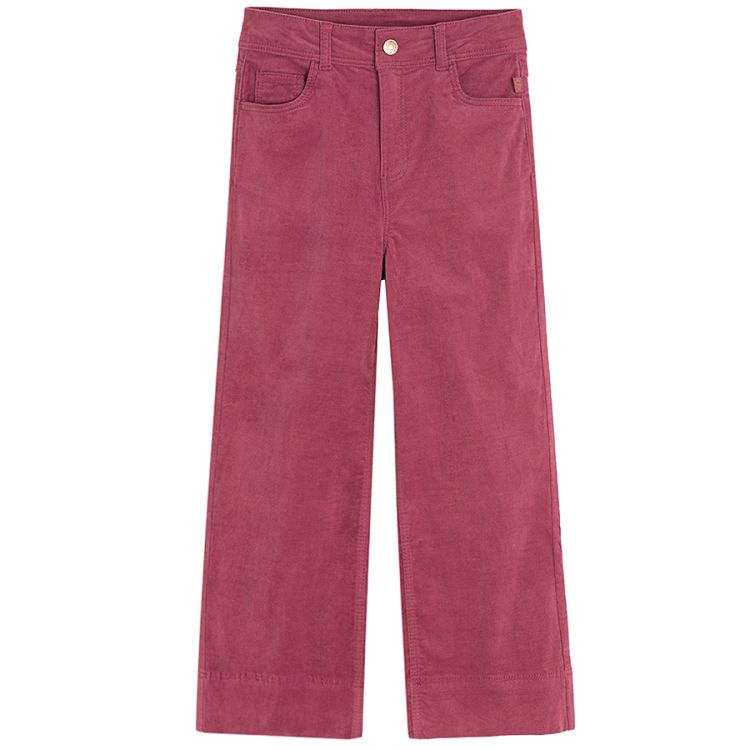 Burgundy wide leg trousers