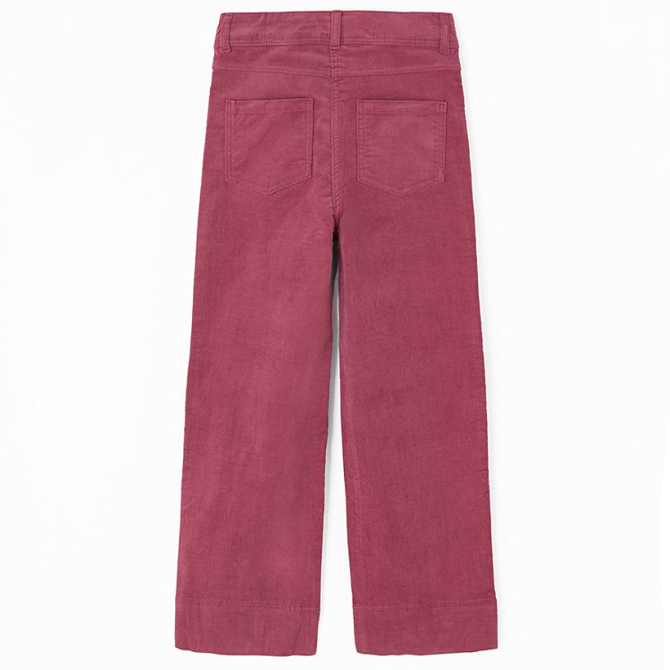 Burgundy wide leg trousers