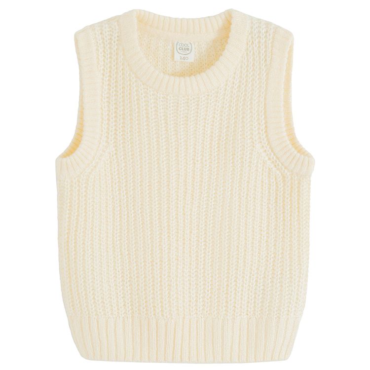 Ecru knit vest