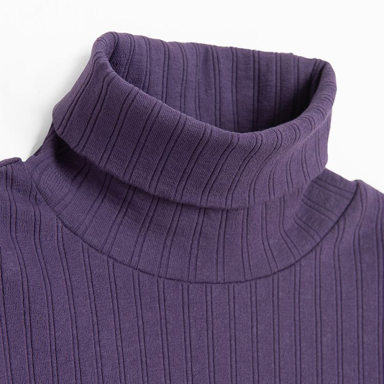 Purple turtleneck blouse