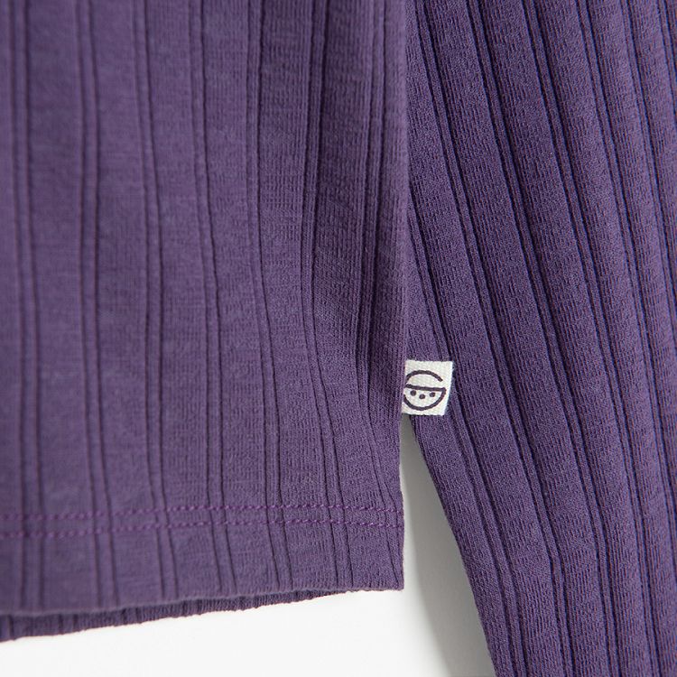 Purple turtleneck blouse